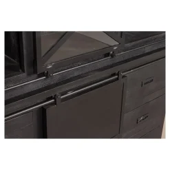Mangohoutonline Mangohouten Buffetkast Denver Black 160x220 cm X Enkele Deur Mahom