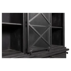 Mangohoutonline Mangohouten Buffetkast Denver Black 160x220 cm X Enkele Deur Mahom