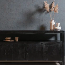 Mangohoutonline Mangohouten Dressoir Britt Black 180 cm Mahom