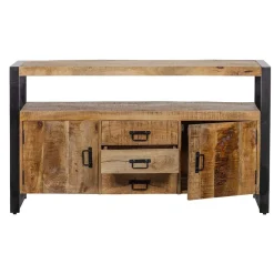 Mangohoutonline Mangohouten Dressoir Britt 140 cm met 3 lades en 2 deuren Mahom