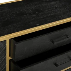 Mangohoutonline Mangohouten Dressoir Napels 210 cm Goud Mahom