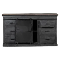 Mangohoutonline Mangohouten Dressoir Newark Black 160 cm Mahom