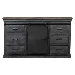 Mangohoutonline Mangohouten Dressoir Newark Black 140 cm Mahom