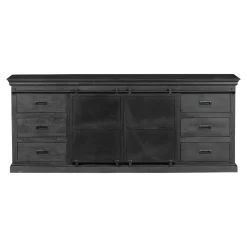 Mangohoutonline Mangohouten Dressoir Newark Black 220 cm Mahom