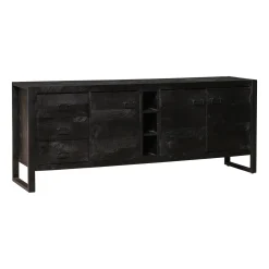 Mangohoutonline Mangohouten Dressoir Stockton Black 200 cm Mahom