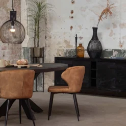 Mangohoutonline Mangohouten Dressoir Stockton Black 200 cm Mahom