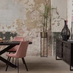 Mangohoutonline Mangohouten Dressoir Stockton Black 200 cm Mahom