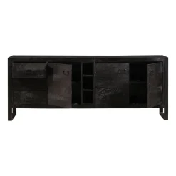 Mangohoutonline Mangohouten Dressoir Stockton Black 200 cm Mahom
