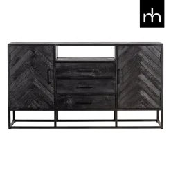 Mangohoutonline Mangohouten Dressoir Toronto Black 145x80 cm Mahom