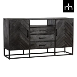 Mangohoutonline Mangohouten Dressoir Toronto Black 145x80 cm Mahom