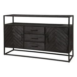 Mangohoutonline Mangohouten Dressoir Toronto Black 145x90 cm Mahom