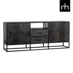 Mangohoutonline Mangohouten Dressoir Toronto Black 180 cm Mahom