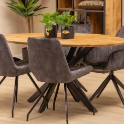 Mangohoutonline Mangohouten Eettafel Bologna Ovaal 220x110 cm Mahom