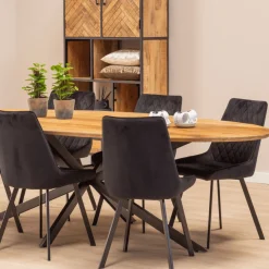 Mangohoutonline Mangohouten Eettafel Bologna Ovaal 260x120 cm Mahom