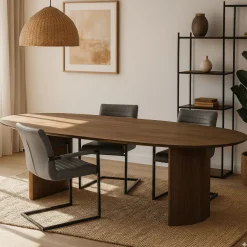 Mangohoutonline Mangohouten Eettafel Chiara 210x100 cm Walnoot Mahom