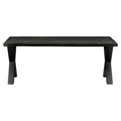 Mangohoutonline Mangohouten Eettafel Columbus Black Rechthoek 260x100 cm Mahom