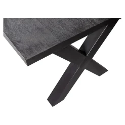 Mangohoutonline Mangohouten Eettafel Columbus Black Rechthoek 300x100 cm Mahom