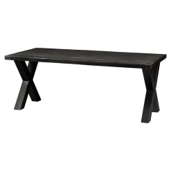 Mangohoutonline Mangohouten Eettafel Columbus Black Rechthoek 160x90 cm Mahom