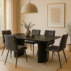 Mangohoutonline Mangohouten Eettafel Lucia Black 210x100 cm Mahom