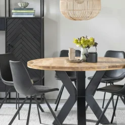 Mangohoutonline Mangohouten Eettafel Madison Rond 140 cm Mahom