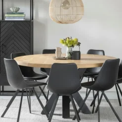 Mangohoutonline Mangohouten Eettafel Madison Rond 160 cm Mahom