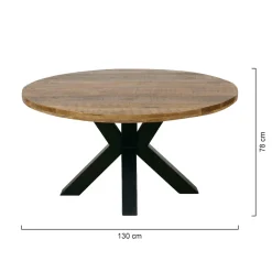 Mangohoutonline Mangohouten Eettafel Madison Rond 130 cm Mahom