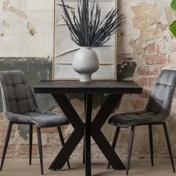 Mangohoutonline Mangohouten Eettafel Memphis Black Rechthoek 240x100 cm Mahom