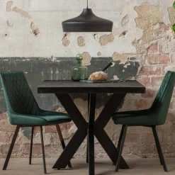 Mangohoutonline Mangohouten Eettafel Memphis Black Rechthoek 220x100 cm Mahom