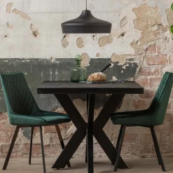 Mangohoutonline Mangohouten Eettafel Memphis Black Rechthoek 180x100 cm Mahom