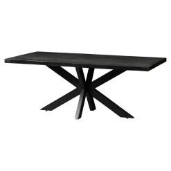 Mangohoutonline Mangohouten Eettafel Memphis Black Rechthoek 200x100 cm Mahom