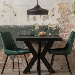 Mangohoutonline Mangohouten Eettafel Memphis Black Rechthoek 160x90 cm Mahom