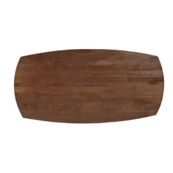 Mangohoutonline Mangohouten Eettafel Nova Deens Ovaal Donkerbruin 160×90 cm Mahom