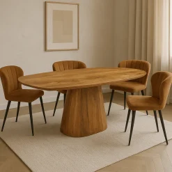 Mangohoutonline Mangohouten Eettafel Nova Deens Ovaal 180×90 cm Mahom