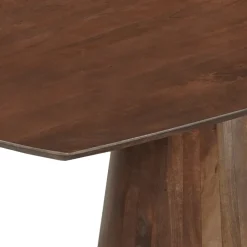 Mangohoutonline Mangohouten Eettafel Nova Deens Ovaal Donkerbruin 210×100 cm Mahom