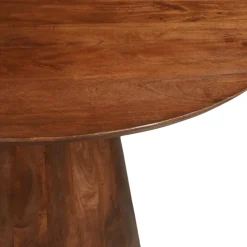 Mangohoutonline Mangohouten Eettafel Nova Rond 110 cm Donkerbruin Mahom