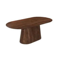 Mangohoutonline Mangohouten Eettafel Nova Capsule Donkerbruin 160×90 cm Mahom