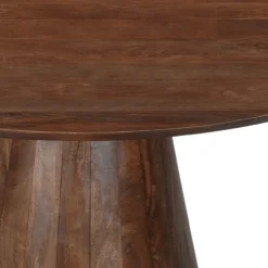 Mangohoutonline Mangohouten Eettafel Nova Rond 130 cm Donkerbruin Mahom