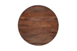 Mangohoutonline Mangohouten Eettafel Nova Rond 130 cm Donkerbruin Mahom