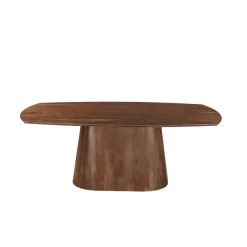 Mangohoutonline Mangohouten Eettafel Nova Deens Ovaal Donkerbruin 240×110 cm Mahom
