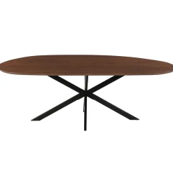 Mangohoutonline Mangohouten Eettafel Organisch Alessia 210x100 cm Walnoot Mahom