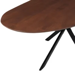 Mangohoutonline Mangohouten Eettafel Organisch Alessia 180x90 cm Walnoot Mahom