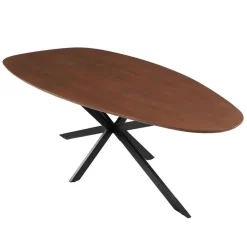 Mangohoutonline Mangohouten Eettafel Organisch Laura 210x100 cm Walnoot Mahom