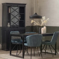 Mangohoutonline Mangohouten Eettafel Phoenix Black Rechthoek 200x90 cm Mahom