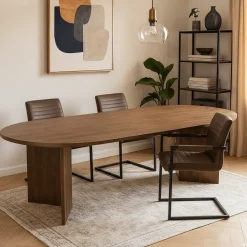 Mangohoutonline Mangohouten Eettafel Sara 260x120 cm Walnoot Mahom