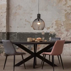 Mangohoutonline Mangohouten Eettafel Tulsa Black Ovaal 300×130 cm Mahom