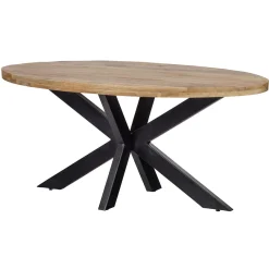 Mangohoutonline Mangohouten Eettafel Tulsa Ovaal 260×120 cm Mahom