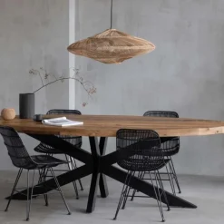 Mangohoutonline Mangohouten Eettafel Tulsa Ovaal 160x90 cm Mahom