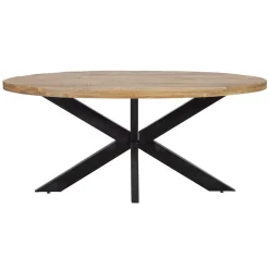 Mangohoutonline Mangohouten Eettafel Tulsa Ovaal 160x90 cm Mahom