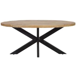 Mangohoutonline Mangohouten Eettafel Tulsa Ovaal 210×100 cm Mahom