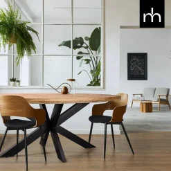 Mangohoutonline Mangohouten Eettafel Tulsa Ovaal 210×100 cm Mahom